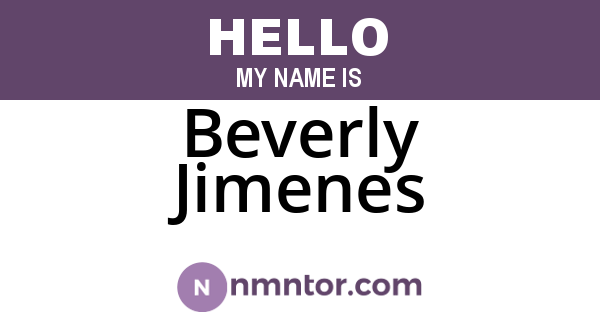 Beverly Jimenes