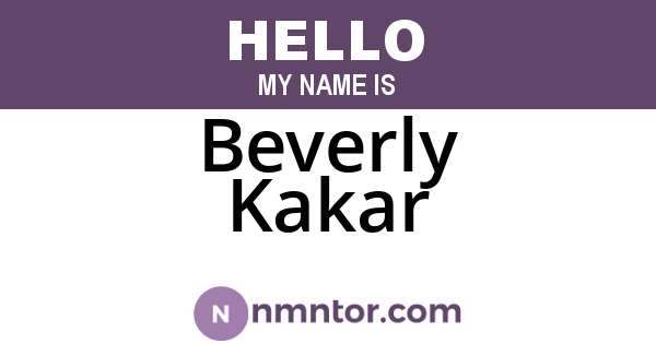 Beverly Kakar
