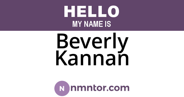 Beverly Kannan