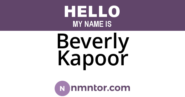 Beverly Kapoor