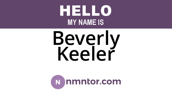 Beverly Keeler