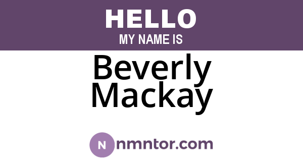 Beverly Mackay
