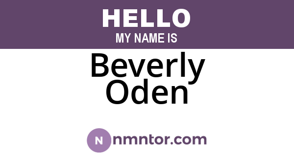 Beverly Oden