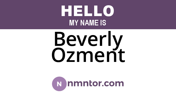 Beverly Ozment