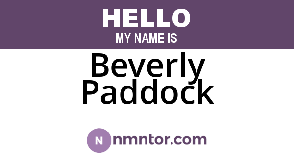 Beverly Paddock