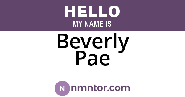 Beverly Pae