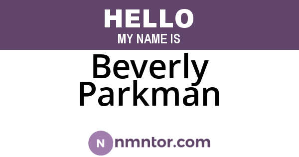 Beverly Parkman