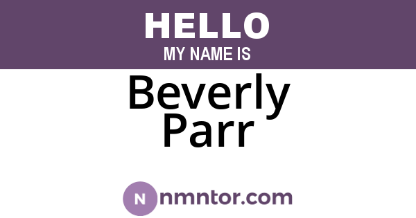 Beverly Parr