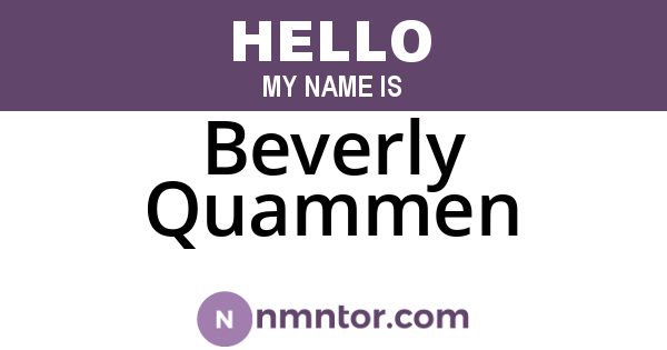 Beverly Quammen