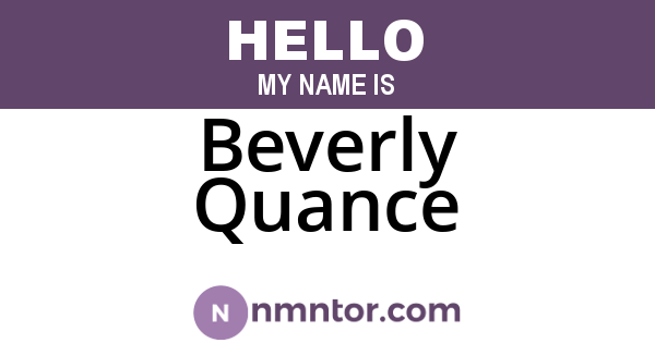 Beverly Quance