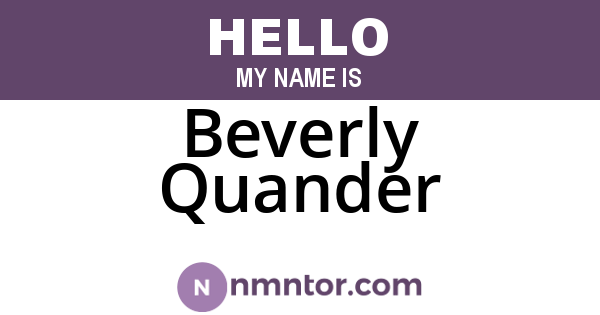 Beverly Quander