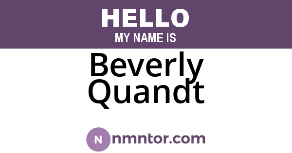Beverly Quandt