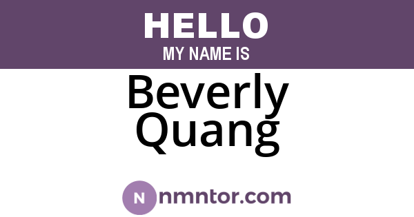 Beverly Quang