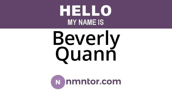 Beverly Quann