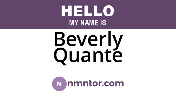 Beverly Quante