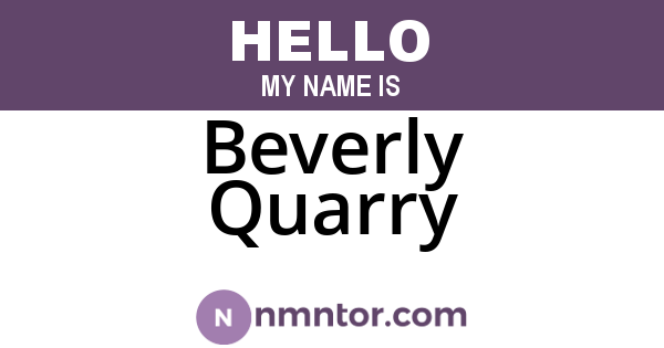 Beverly Quarry