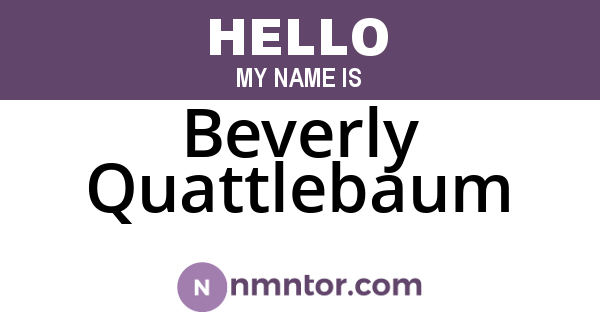 Beverly Quattlebaum