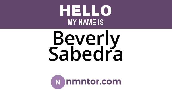 Beverly Sabedra