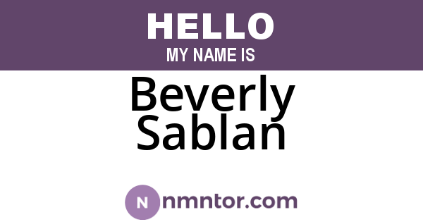 Beverly Sablan