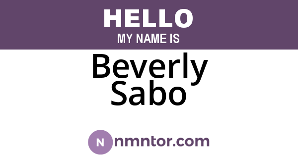 Beverly Sabo