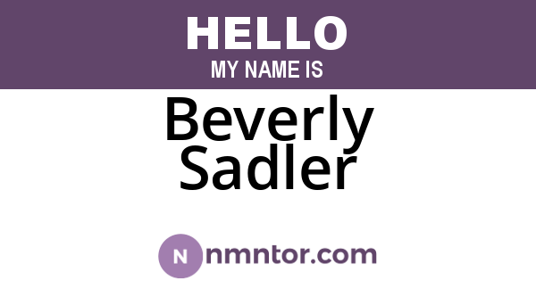 Beverly Sadler