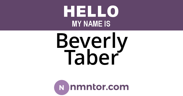Beverly Taber
