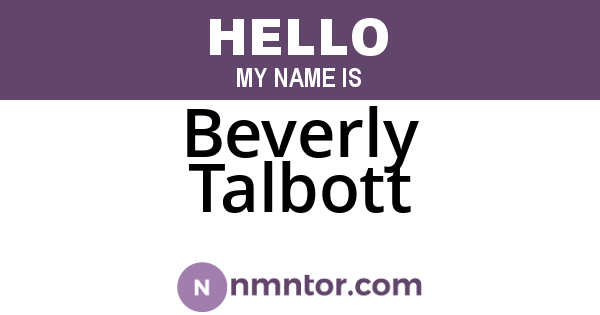 Beverly Talbott