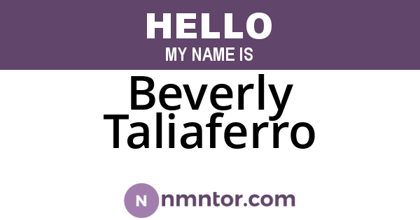 Beverly Taliaferro