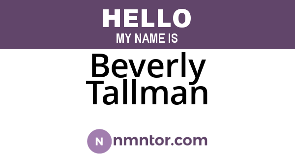 Beverly Tallman