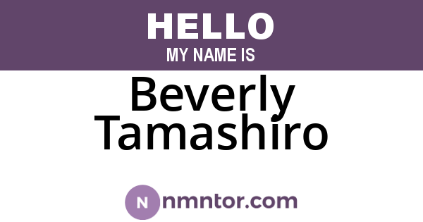 Beverly Tamashiro