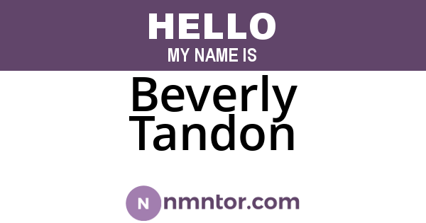 Beverly Tandon