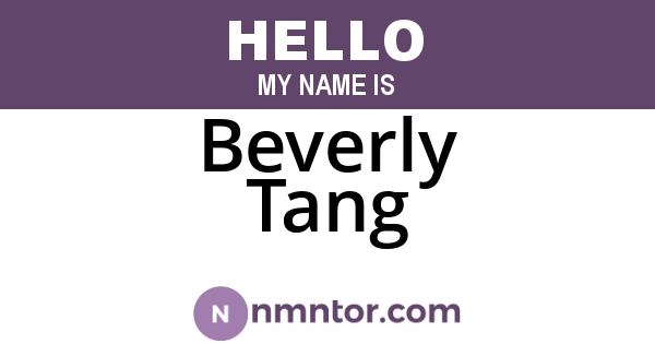 Beverly Tang