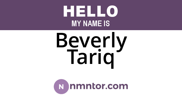 Beverly Tariq