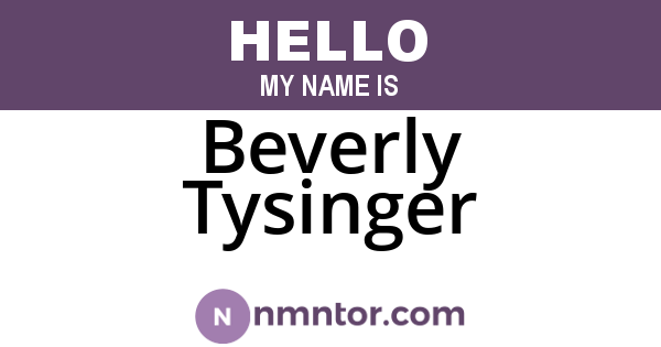 Beverly Tysinger