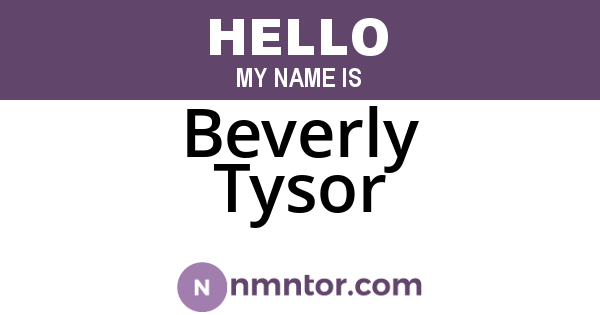 Beverly Tysor