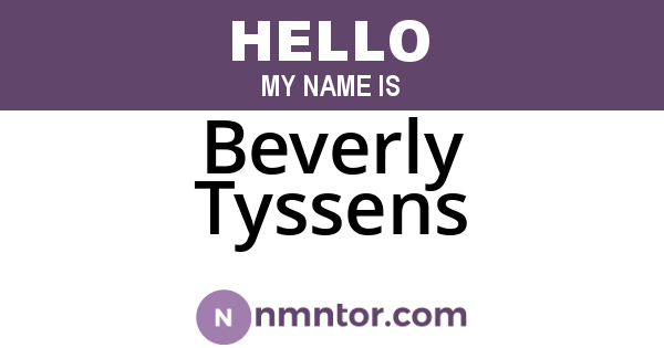 Beverly Tyssens