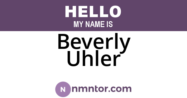 Beverly Uhler