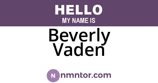 Beverly Vaden