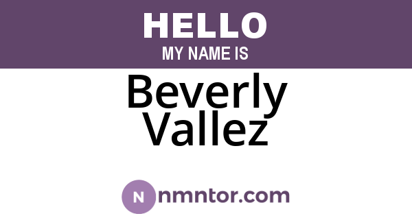 Beverly Vallez