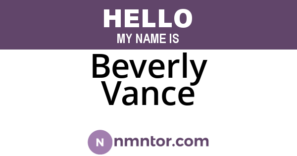 Beverly Vance