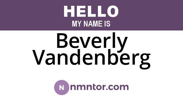 Beverly Vandenberg