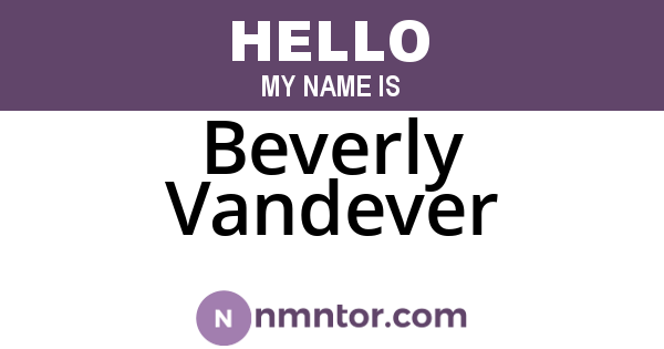 Beverly Vandever