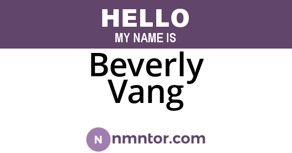Beverly Vang