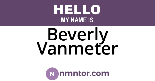 Beverly Vanmeter