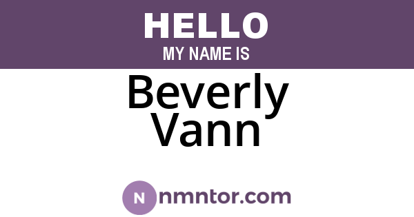 Beverly Vann