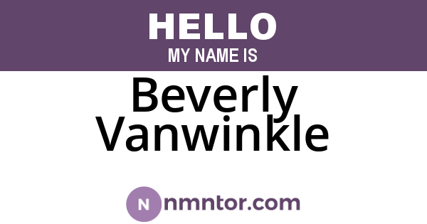 Beverly Vanwinkle