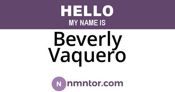 Beverly Vaquero