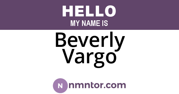 Beverly Vargo