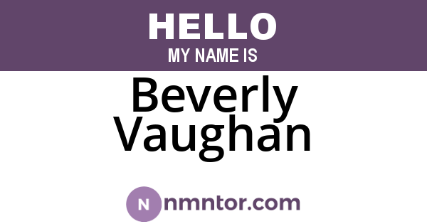 Beverly Vaughan