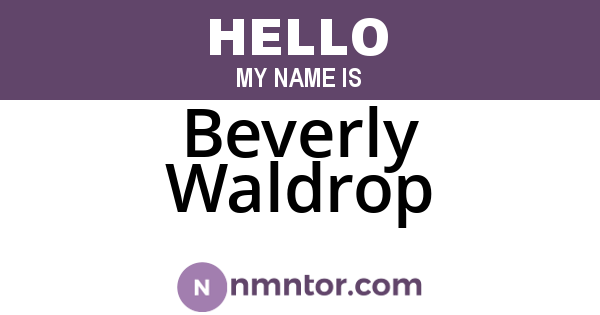 Beverly Waldrop